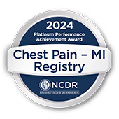 2024 NCDR Platinum Performance Achievement Award - Chest Pain MI Registry