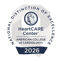 National Distinction of excellence, HeartCARE Center, American College of Cardiology, 2026