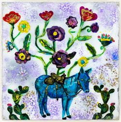 Brook Rosser, San Antonio, Texas Burro, 2022 Mixed-media on wood