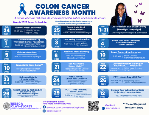 Colon cancer awareness month calendar