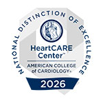 National Distinction of Excellence, HeartCARE Center, awarded by the American College of Radiology