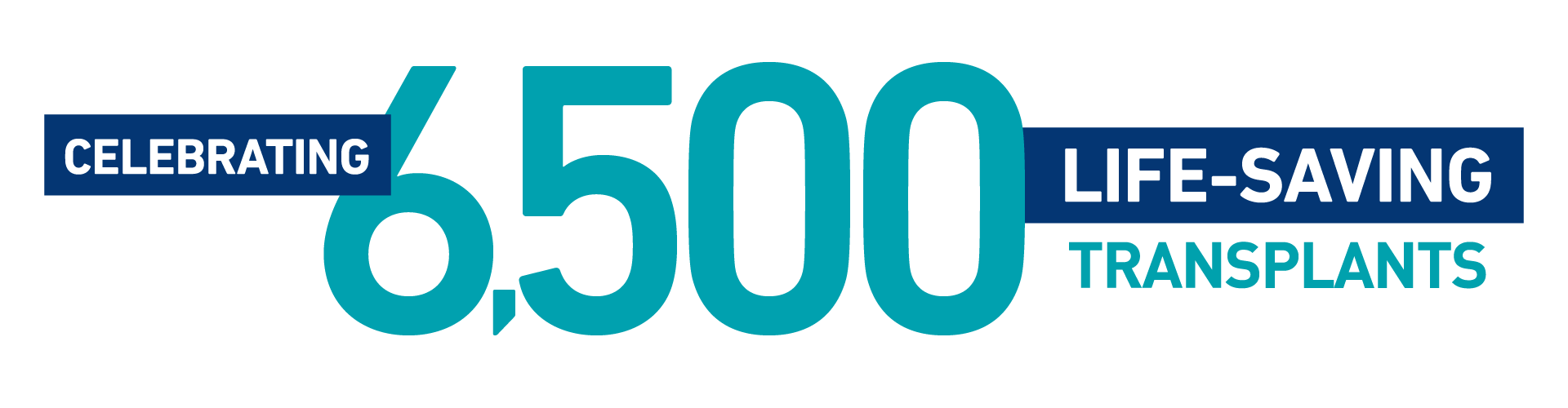 Text on image that reads Celebrating 6,500 Lifesaving Transplants