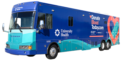 University Health Blood Donation Bus, powered by University Health Foundation and Toyota Texas