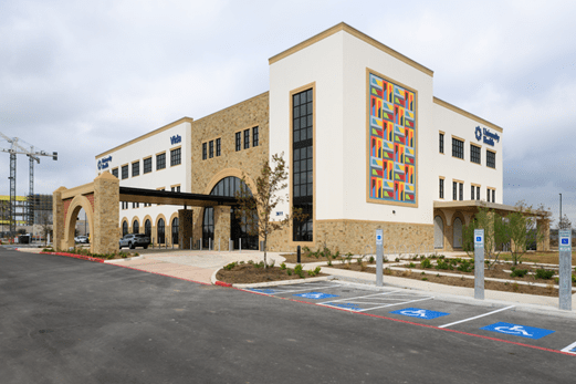 Panoramic shot of the outside of University Health Vida