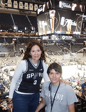 Moises Diaz and his mother